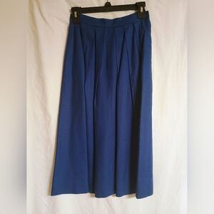 Vintage Royal Blue A-Line Skirt 100% Silk